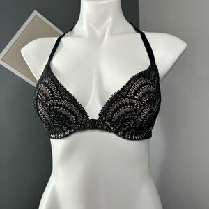 Victoria Secret Black Lace Racerback 32DDD